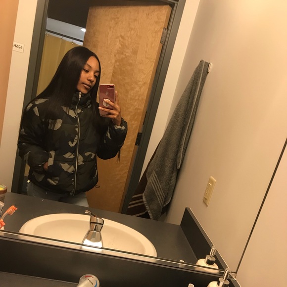 army fatigue bubble jacket